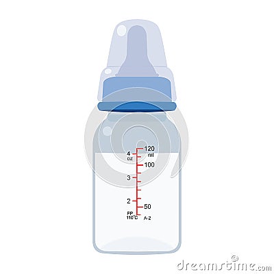 Feeding Bottle or Baby bottle for infants and young children vector Vector Illustration