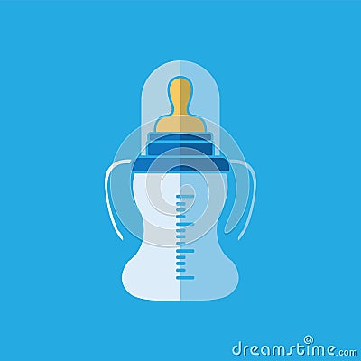 Feeding Bottle or Baby bottle for infants and young children vector Vector Illustration