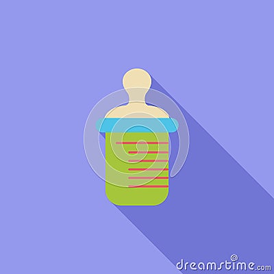 Feeding bottle flat icon Vector Illustration