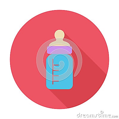 Feeding bottle flat icon Vector Illustration