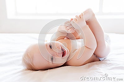 Feeling dry and happy. Stock Photo