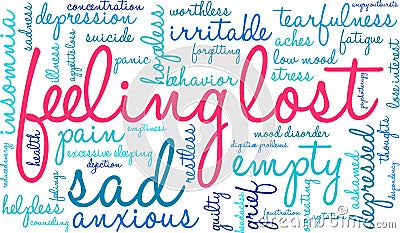 Feeling Lost Word Cloud Stock Photo