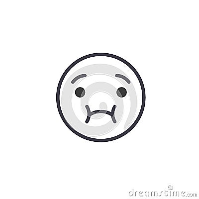 Feeling Sick Emoji concept line editable vector, concept icon. Feeling Sick Emoji concept linear emotion illustration Vector Illustration