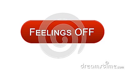 Feelings off web interface button clicked with mouse cursor, red color, online Stock Photo