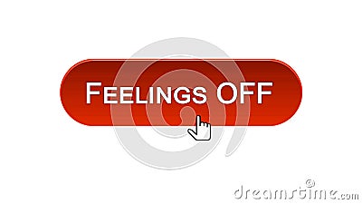 Feelings off web interface button red color, internet site design, online Stock Photo