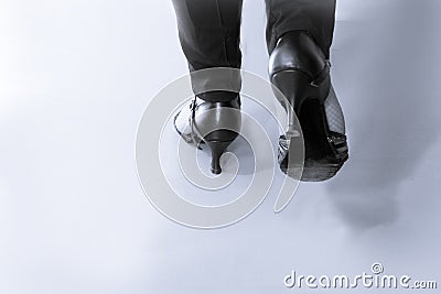 Feet of adult woman. Salsa dancer Stock Photo