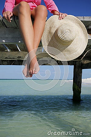 Feet and Hat Stock Photo