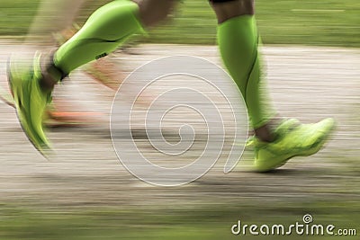 Feet of a jogger Stock Photo