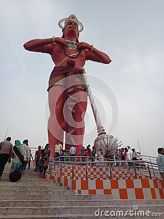 104 feet lord human ji temple Hindu religion worship place Editorial Stock Photo