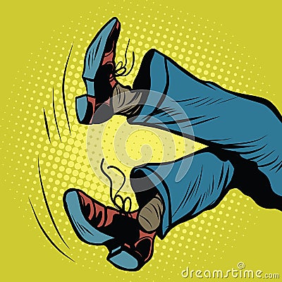 Feet man falls Vector Illustration