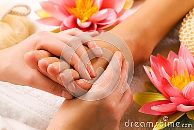 Feet massage Stock Photo