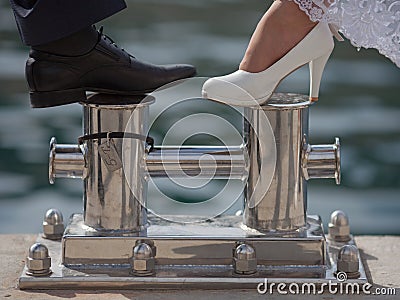 Feet of newly wedded Stock Photo