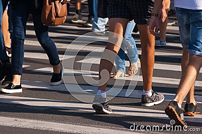 Feet of pedestrians Stock Photo