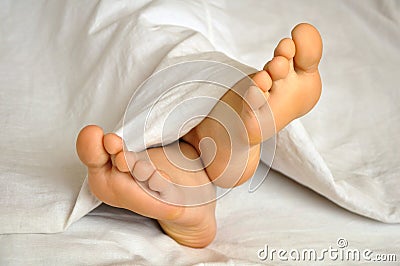 Feet of teen girl Stock Photo