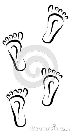 Feet tracks Cartoon Illustration