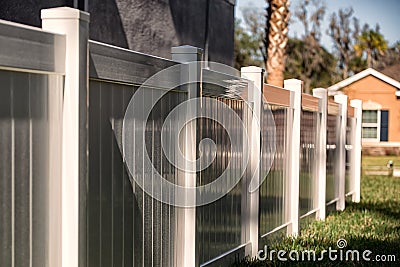 Solid Privacy Vinyl Fence Stock Photo