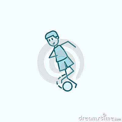 feint with ball field outline icon. Element of soccer player icon. Thin line icon for website design and development, app Stock Photo