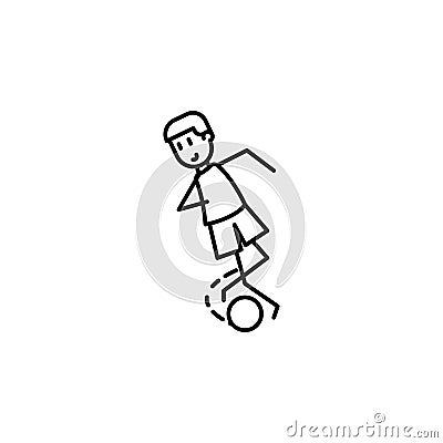 feint with ball icon. Element of soccer player icon for mobile concept and web apps. Thin line feint with ball icon can be used fo Stock Photo