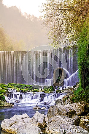 Feiyun waterfall in Zhangjiang Scenic Spot,Libo,China Stock Photo