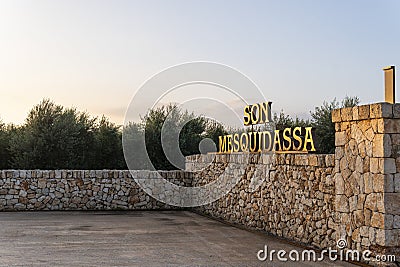 Olive mill and olive grove of Son Mesquida Editorial Stock Photo