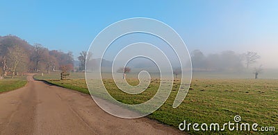 Felbrigg Hall, Norfolk in the winter mist early morning Stock Photo