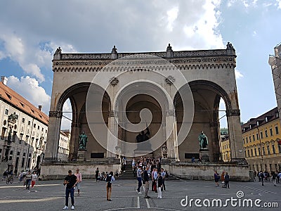 Feldherrenhalle in Munich Editorial Stock Photo