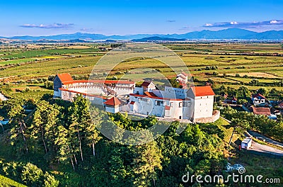 Feldioara, Romania. Medieval fortress in Transylvania, Carpathian Mountains Stock Photo