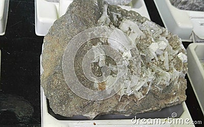 Feldspar stilbite rock Stock Photo