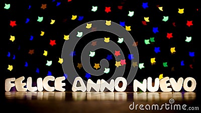 Felice anno nuevo, happy new year in Italian language Stock Photo