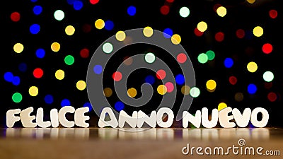 Felice anno nuevo, happy new year in Italian language Stock Photo