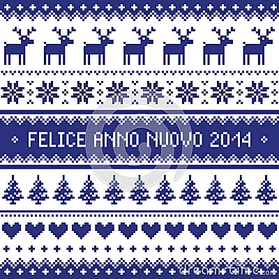 Felice Anno Nuovo 2014 - italian happy new year pattern Stock Photo