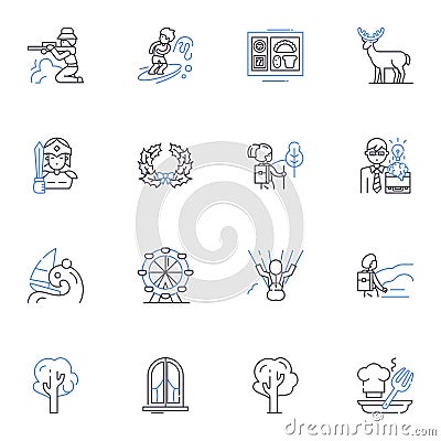 Felicitous occasions line icons collection. Celebrate, Jubilation, Happiness, Joy, Bliss, Euphoria, Cheer vector and Vector Illustration