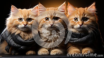 Feline Celebrations: Photographing Cats in the Greeting Card, Capturing the Magical Essence of the Christmas Holidays...Greeting Stock Photo