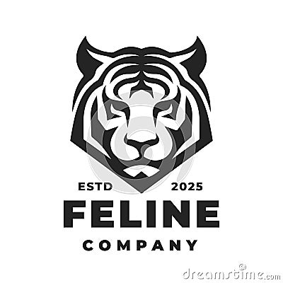 Feline tiger logo emblem Vector Illustration