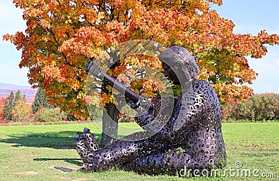 Felix Leclerc statue, Giant Metal Sculpture Editorial Stock Photo