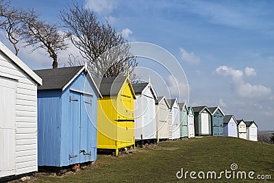 Felixstowe Beach Huts Stock Photo