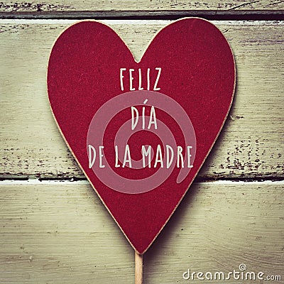 Feliz dia de la madre, happy mothers day in spanish Stock Photo