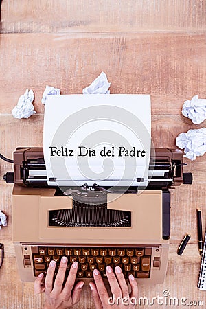 Feliz dia del padre written on paper Stock Photo