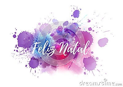 Feliz Natal holiday watercolor background Vector Illustration