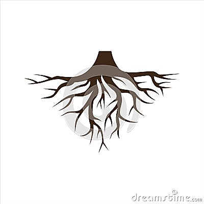 Felled trees root icon logo Vector Illustration