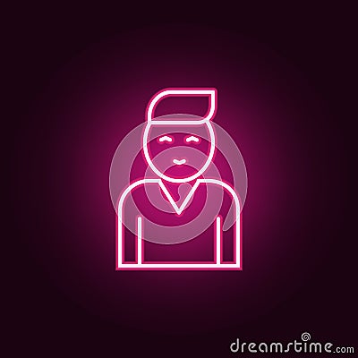 fellow employee icon. Elements of interview in neon style icons. Simple icon for websites, web design, mobile app, info graphics Stock Photo