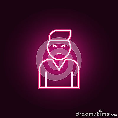 fellow employee icon. Elements of interview in neon style icons. Simple icon for websites, web design, mobile app, info graphics Stock Photo