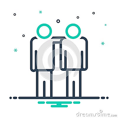 Mix icon for Fellow, fella and codger Vector Illustration