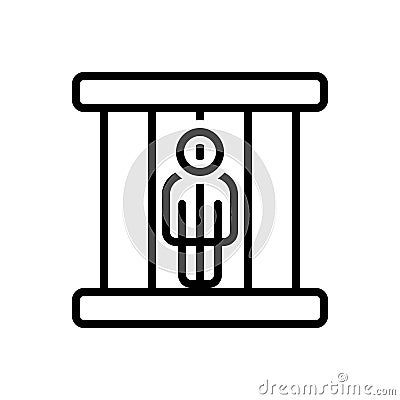 Felony jail prison prisoner convict criminal outlaw lock-up Vector Illustration