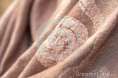 Felt beige element background decorative, design Stock Photo