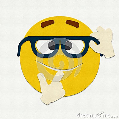 Felt Emoticon Nerd Cartoon Illustration