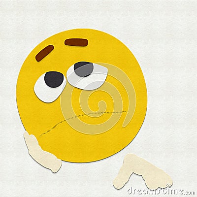 Felt Emoticon Sad Cartoon Illustration