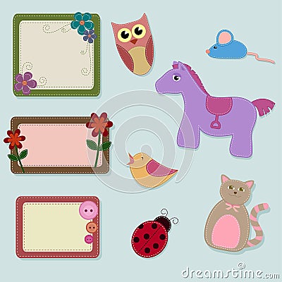 Felt patches Vector Illustration