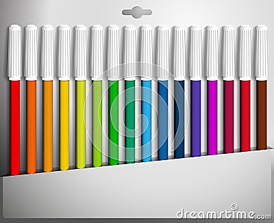 Felt pens. Vector Illustration