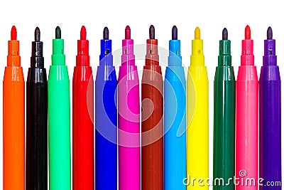 Felt tip pens isolated Stock Photo